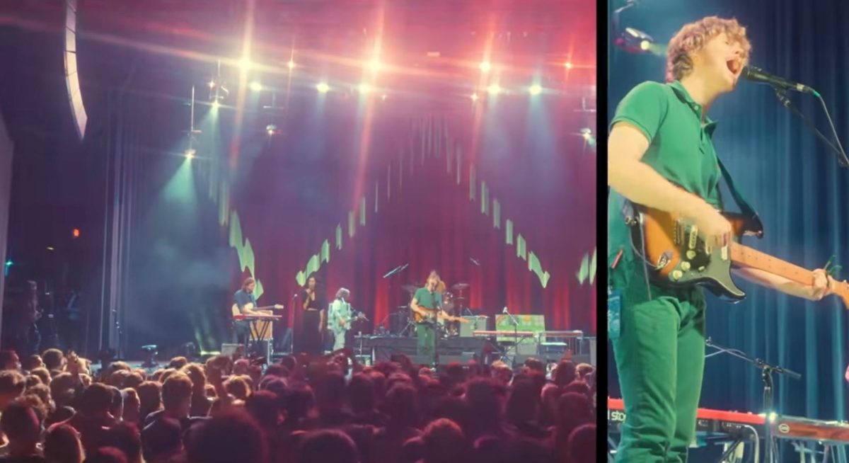 A screenshot of Pinegrove performing live at the Wellmont Theater in Montclair, New Jersey on Oct. 20, 2021. Photo credits: https://www.youtube.com/watch?v=kcpeI1mGIFg